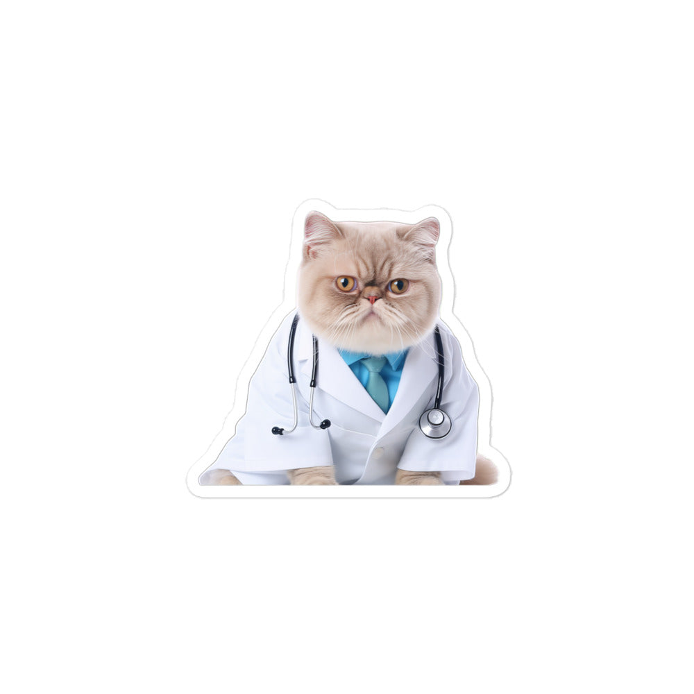 Exotic Shorthair Doctor Sticker - Stickerfy.ai