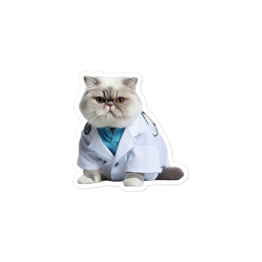 Exotic Shorthair Doctor Sticker - Stickerfy.ai