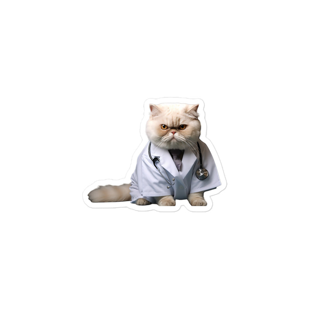 Exotic Shorthair Doctor Sticker - Stickerfy.ai