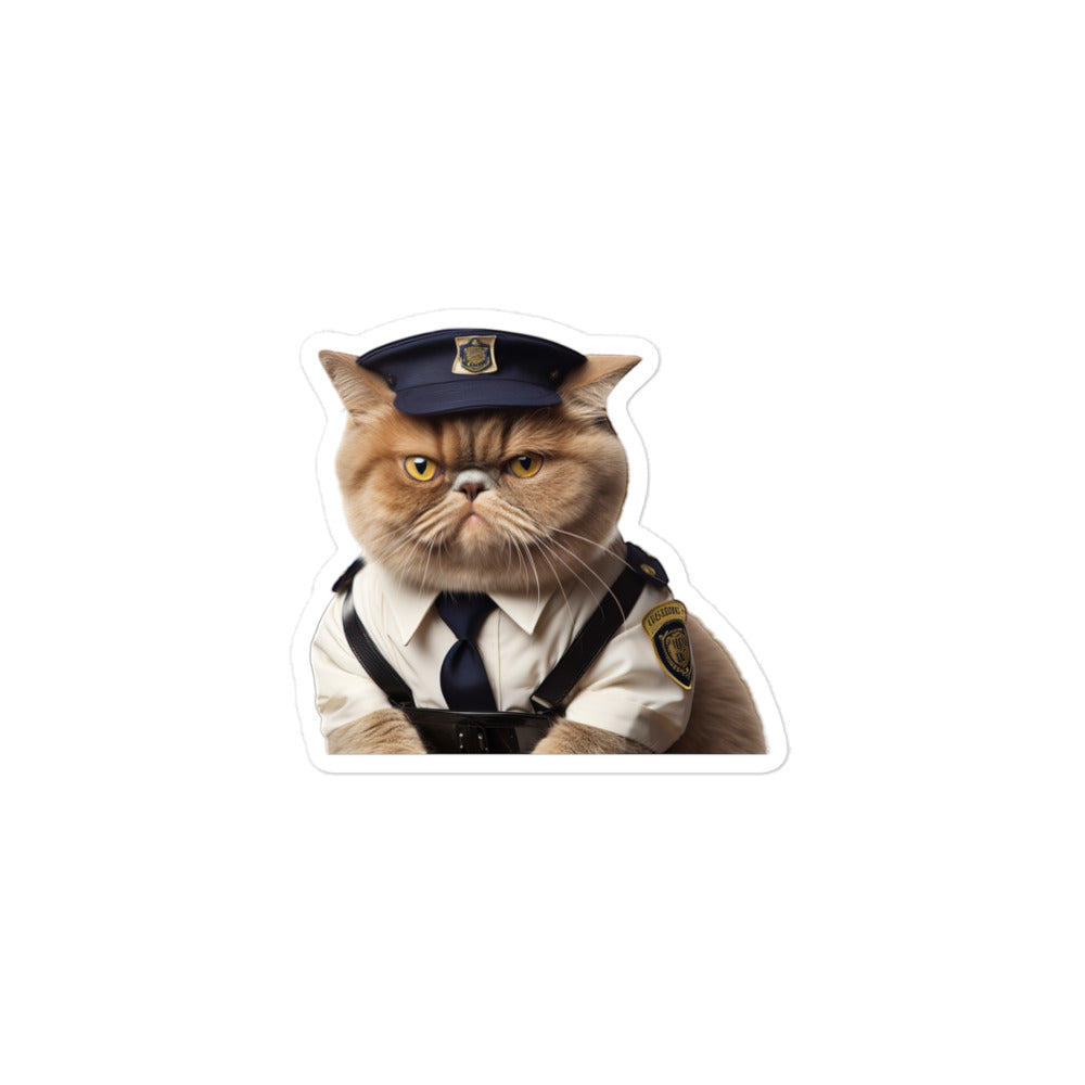 Exotic Shorthair Security Officer Sticker - Stickerfy.ai