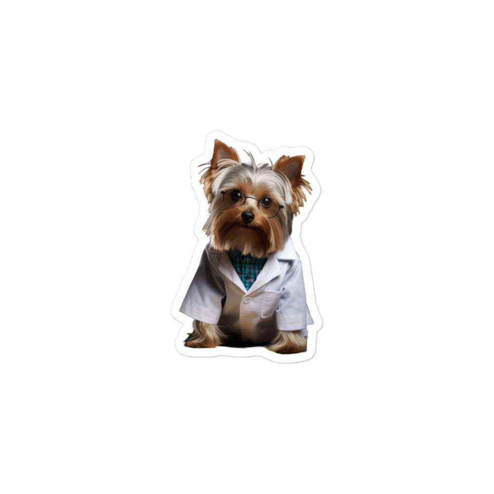 Yorkshire Terrier Pharmacist Sticker - Stickerfy.ai