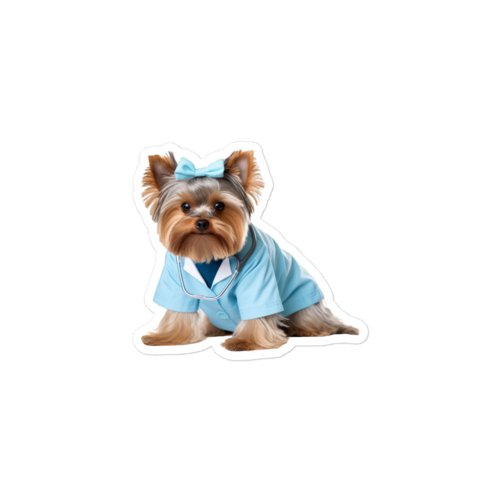 Yorkshire Terrier Doctor Sticker - Stickerfy.ai