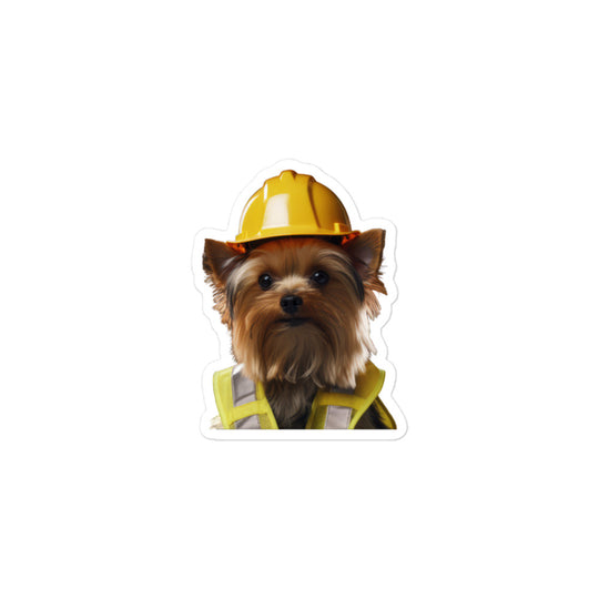 Yorkshire Terrier Contractor Sticker - Stickerfy.ai