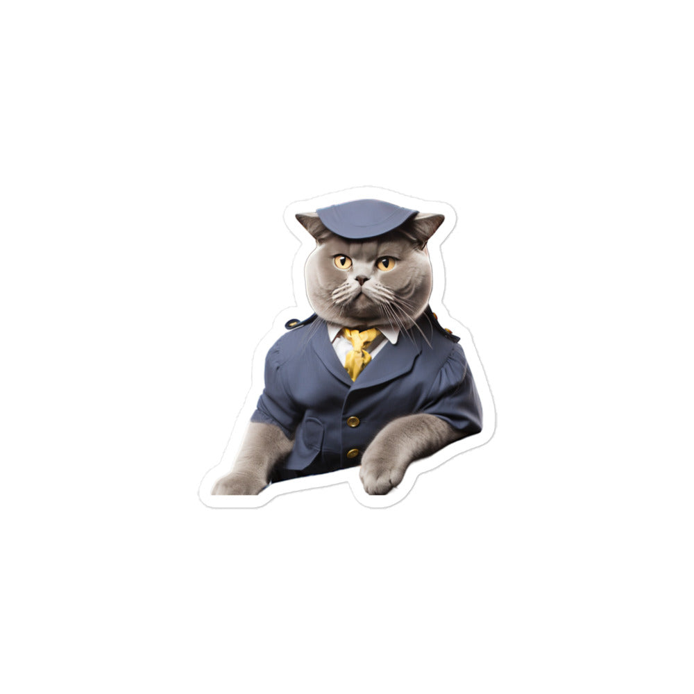 British Shorthair Transit Operator Sticker - Stickerfy.ai