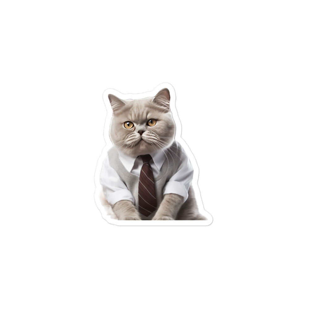 British Shorthair Student Sticker - Stickerfy.ai