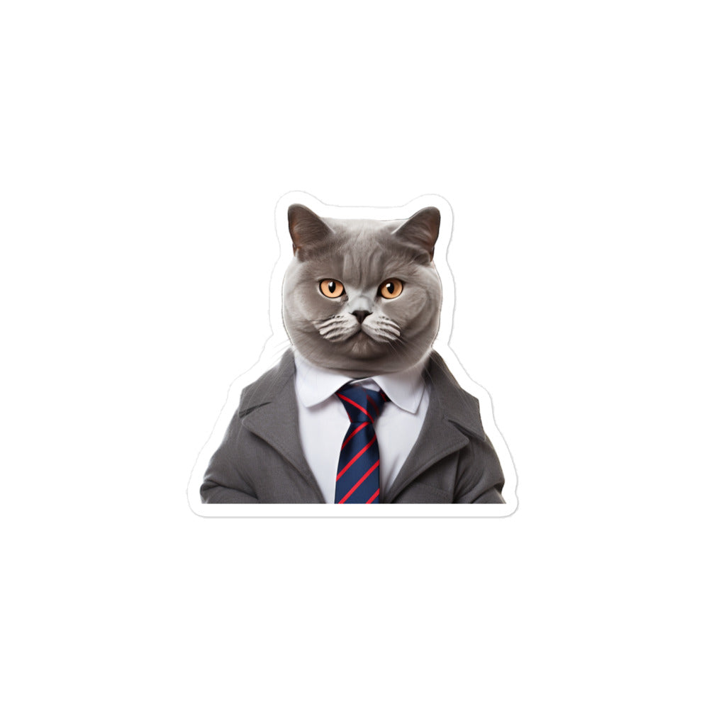 British Shorthair Sales Consultant Sticker - Stickerfy.ai