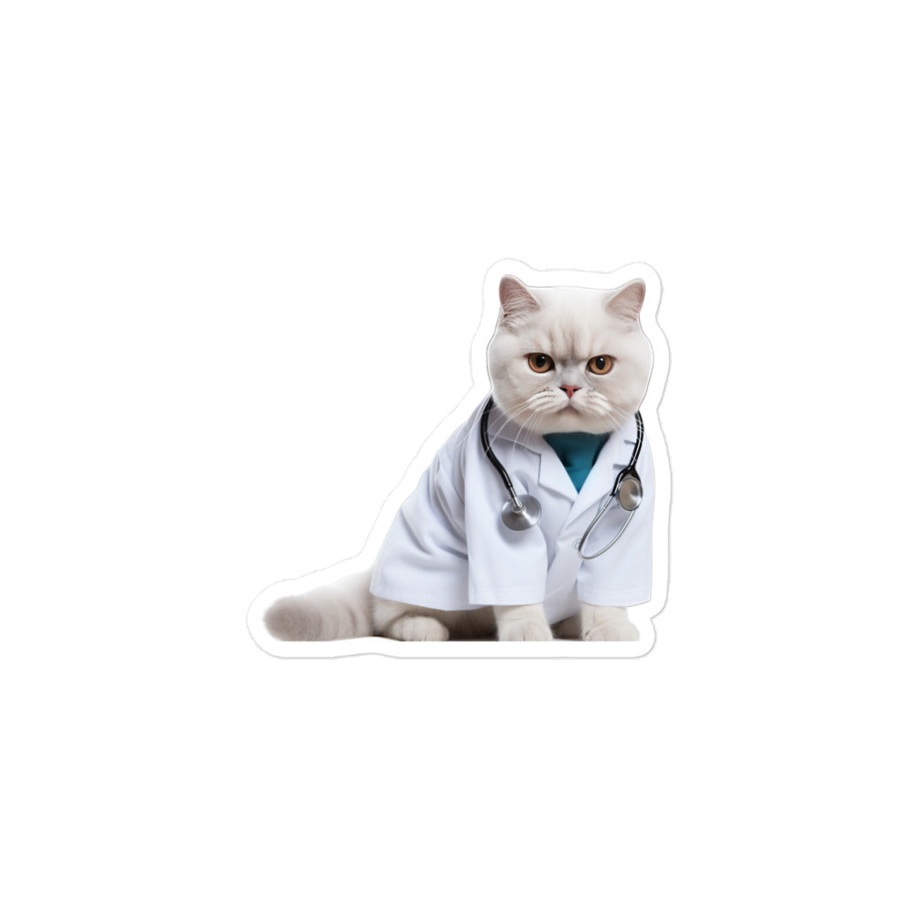 British Shorthair Doctor Sticker - Stickerfy.ai