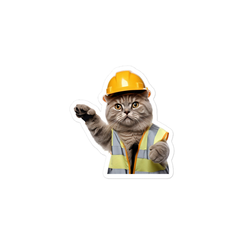 British Shorthair Contractor Sticker 🐱 from Stickerfy.ai
