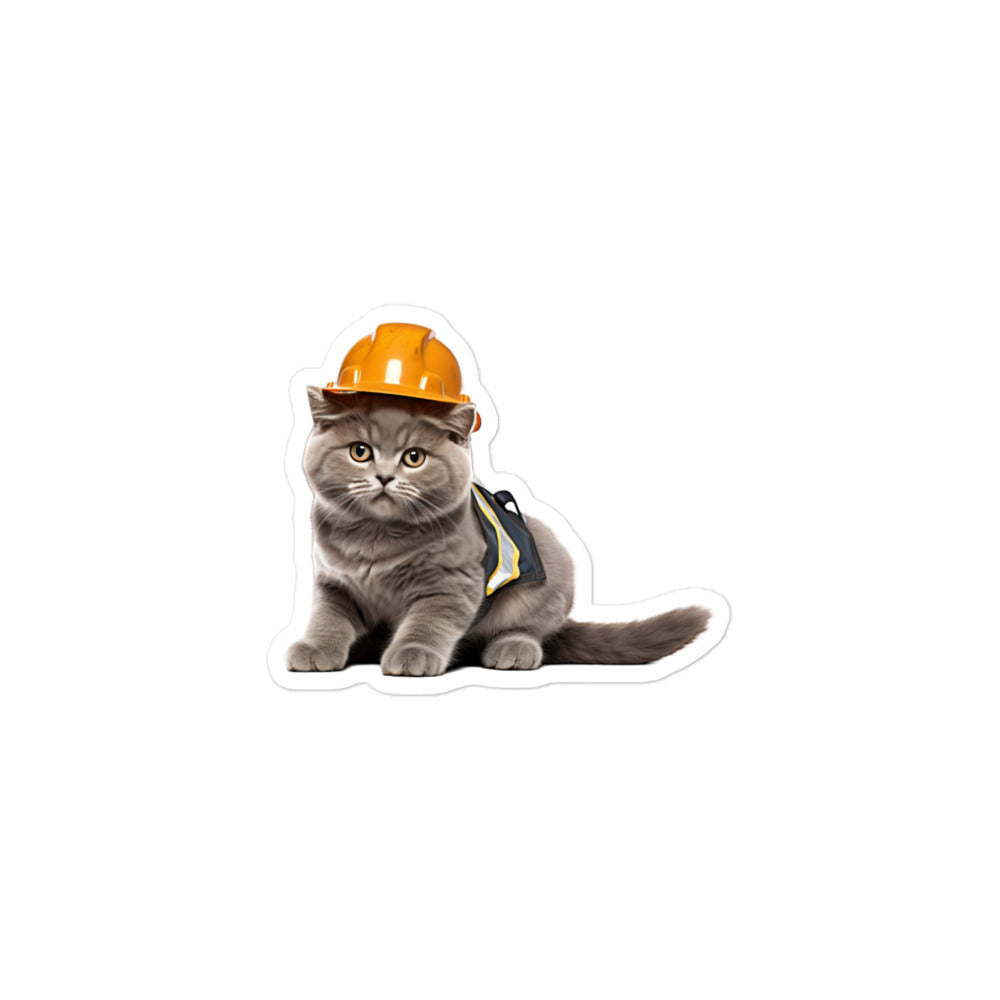 British Shorthair Contractor Sticker - Stickerfy.ai