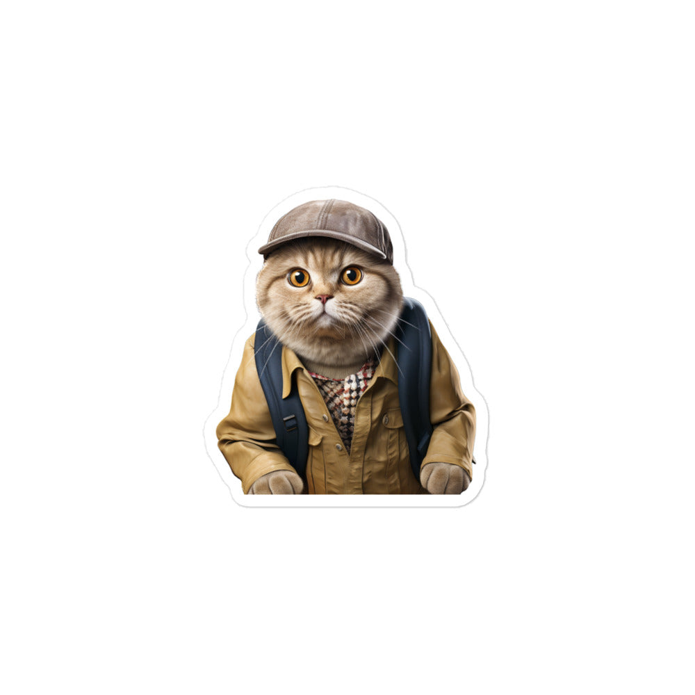 Scottish Fold Student Sticker - Stickerfy.ai