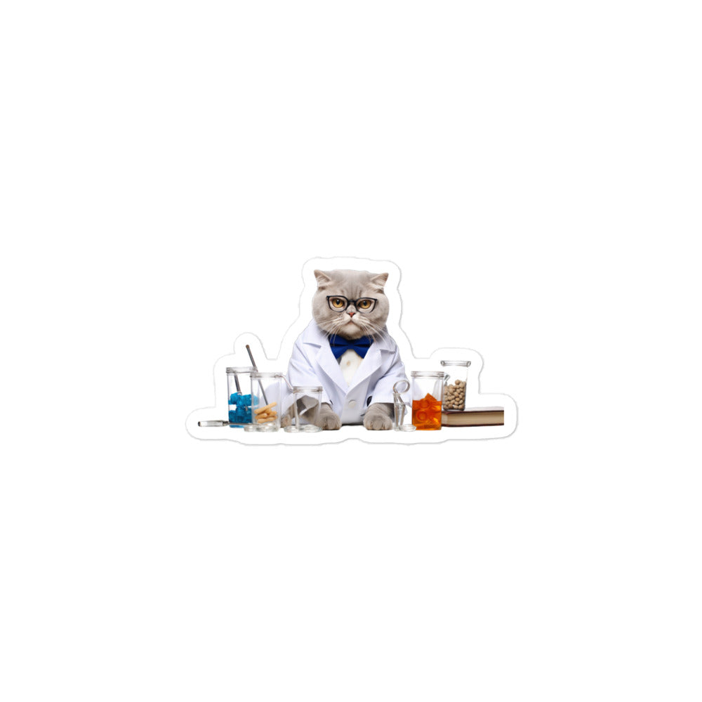 Scottish Fold Pharmacist Sticker - Stickerfy.ai