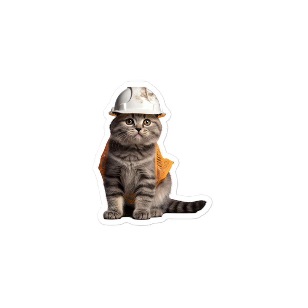 Scottish Fold Contractor Sticker - Stickerfy.ai