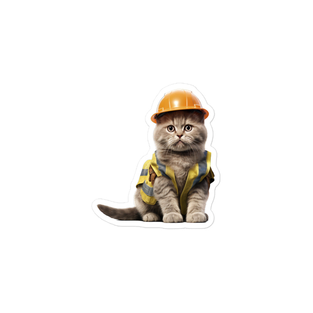 Scottish Fold Contractor Sticker - Stickerfy.ai