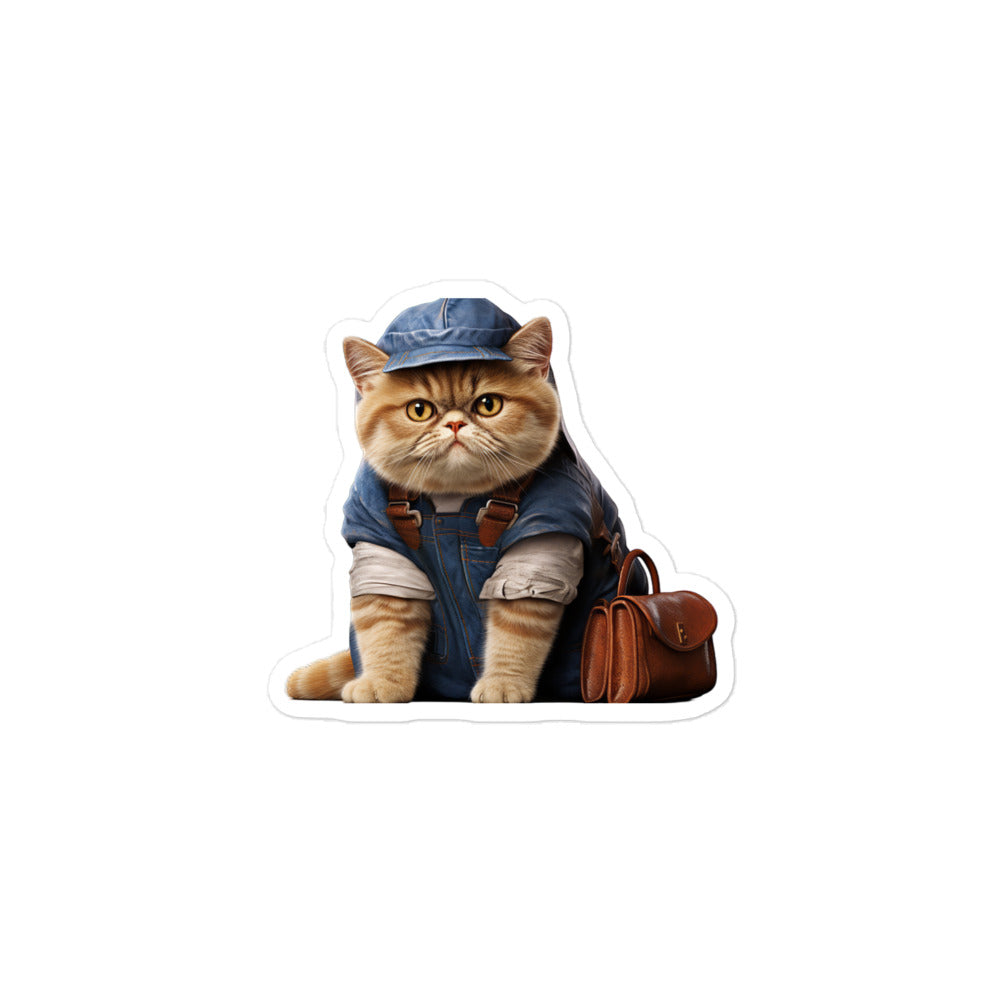 Exotic Shorthair Mail Carrier Sticker - Stickerfy.ai