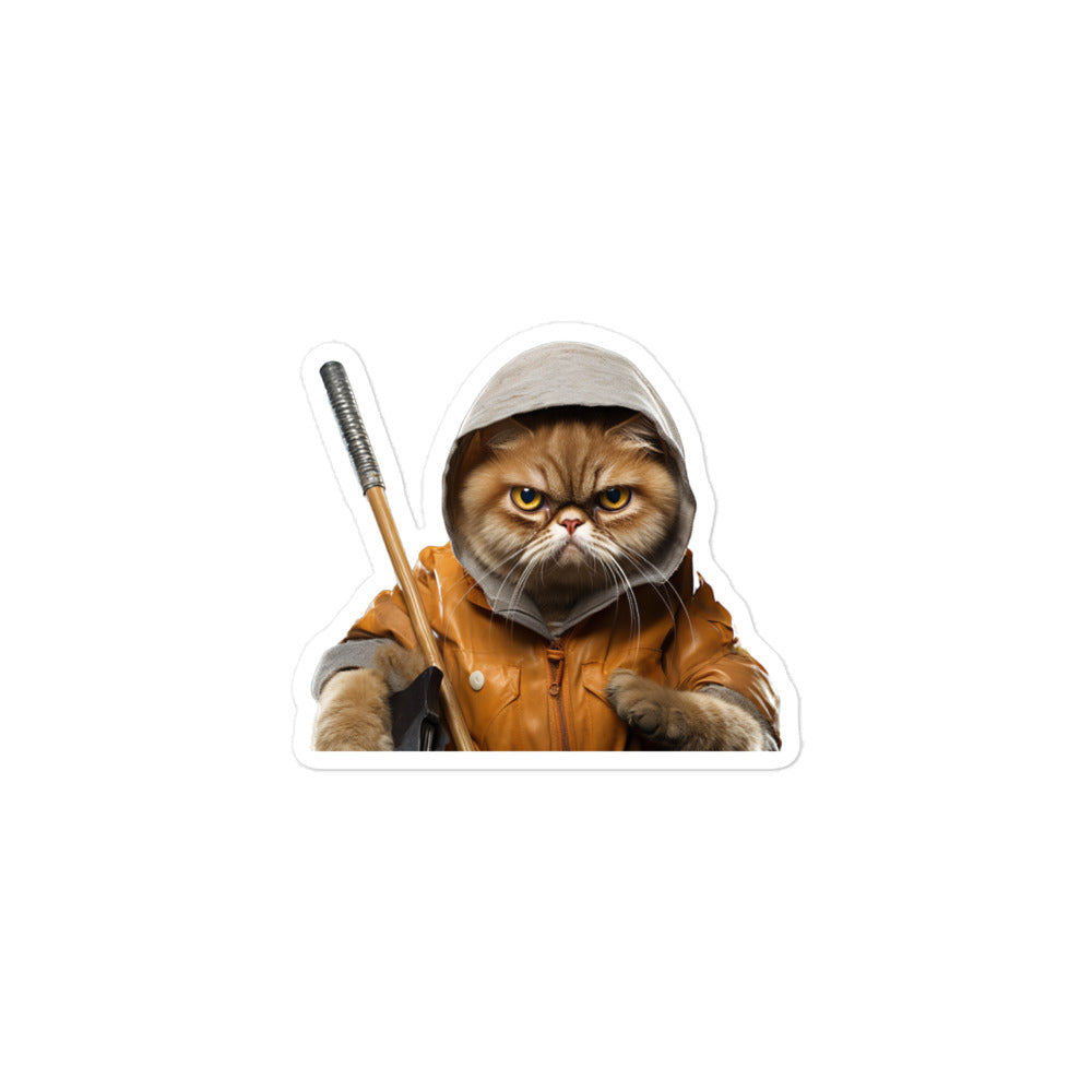 Exotic Shorthair Janitor Sticker - Stickerfy.ai