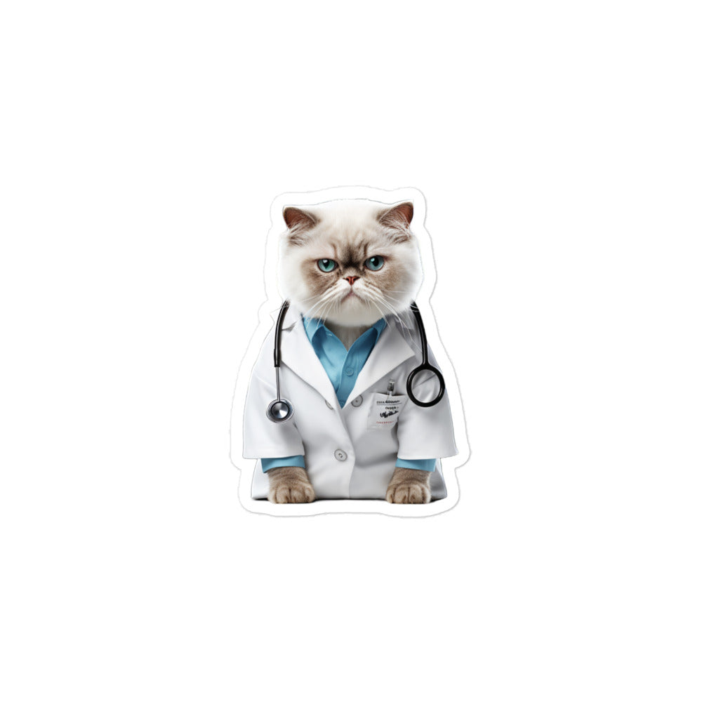 Exotic Shorthair Doctor Sticker - Stickerfy.ai