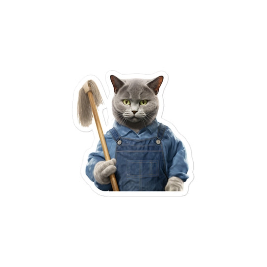 Russian Blue Janitor Sticker - Stickerfy.ai