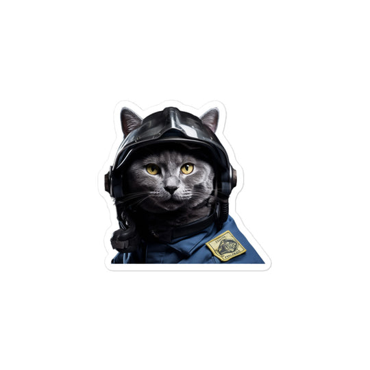 Russian Blue Firefighter Sticker - Stickerfy.ai