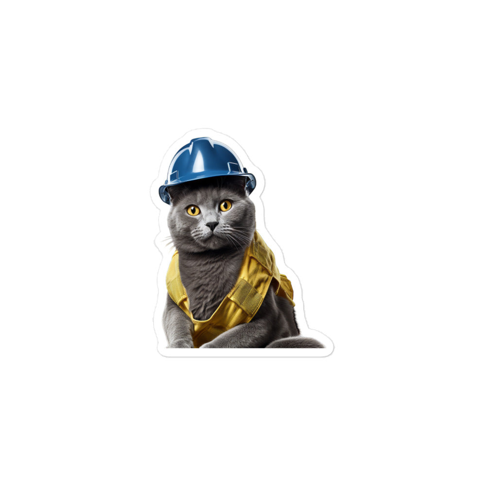 Russian Blue Contractor Sticker - Stickerfy.ai