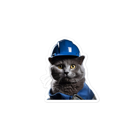 Russian Blue Contractor Sticker - Stickerfy.ai