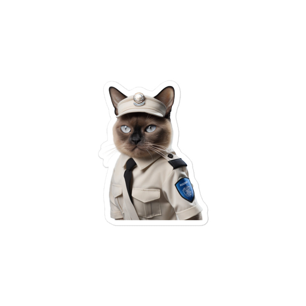 Tonkinese Security Officer Sticker - Stickerfy.ai