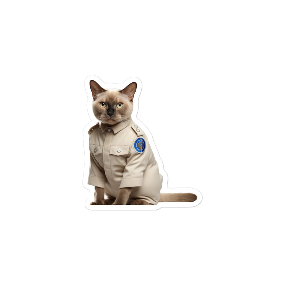 Tonkinese Security Officer Sticker - Stickerfy.ai