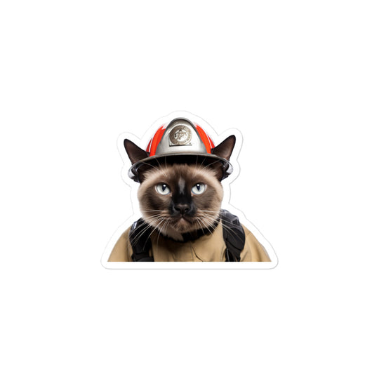 Tonkinese Firefighter Sticker - Stickerfy.ai