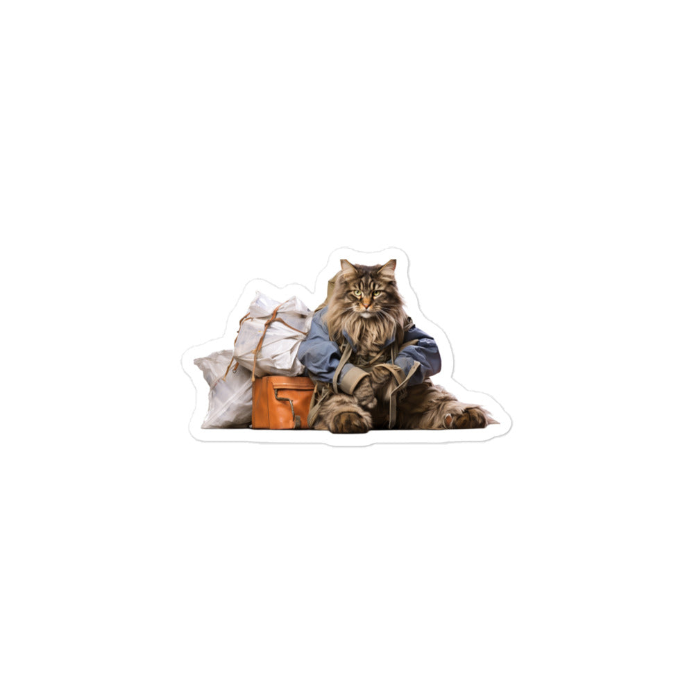 Maine Coon Mail Carrier Sticker - Stickerfy.ai