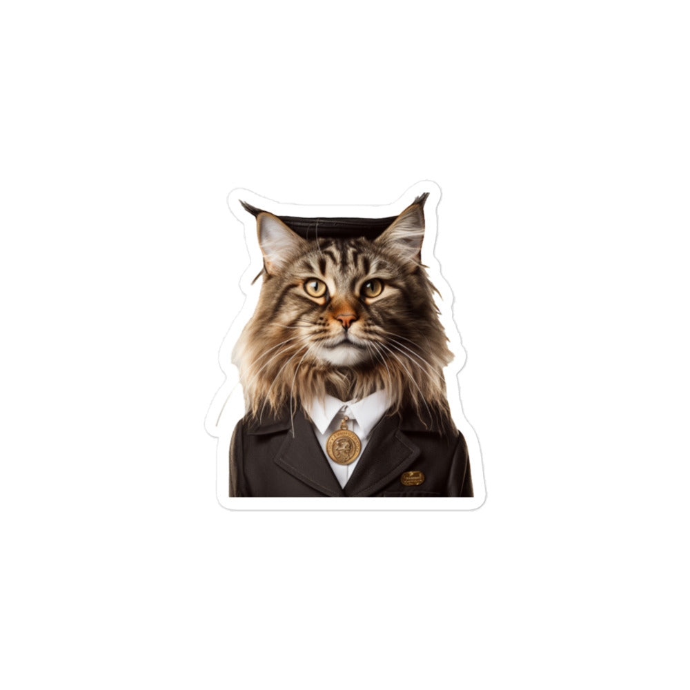 Maine Coon Hotel Staff Sticker - Stickerfy.ai