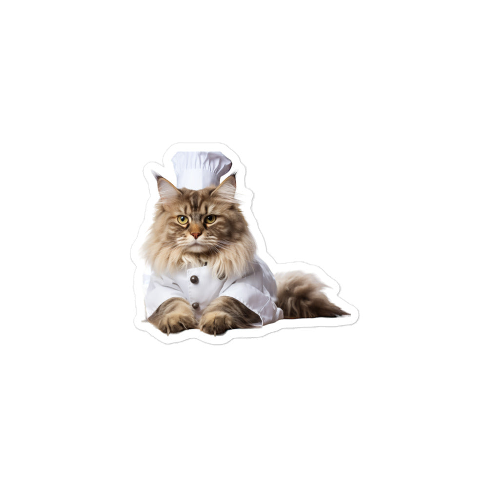 Maine Coon Chef Sticker - Stickerfy.ai