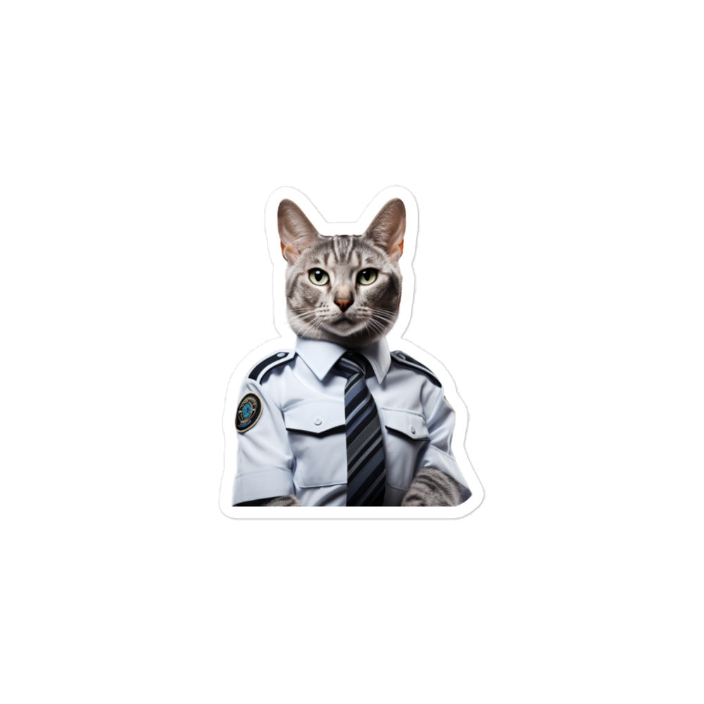 Egyptian Mau Security Officer Sticker - Stickerfy.ai