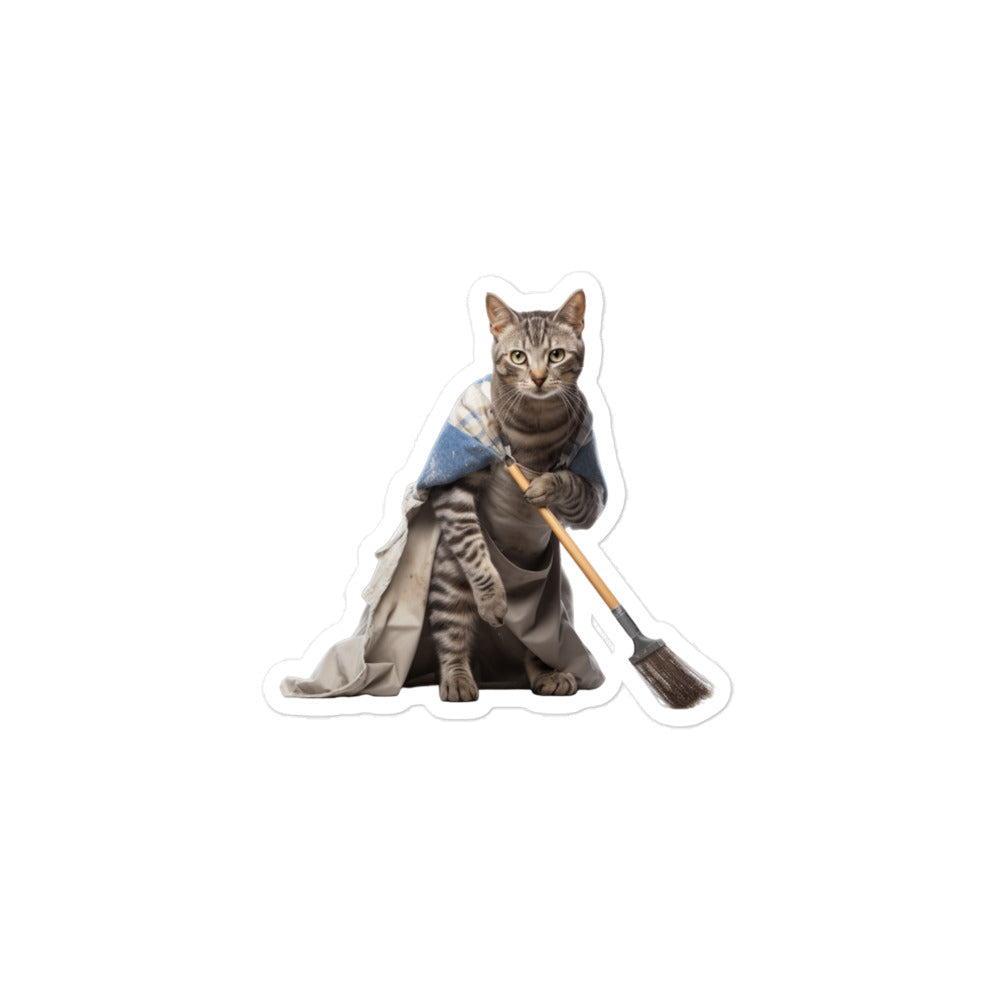 Egyptian Mau Janitor Sticker - Stickerfy.ai