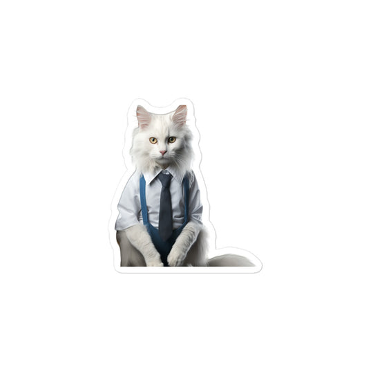 Turkish Angora Student Sticker - Stickerfy.ai