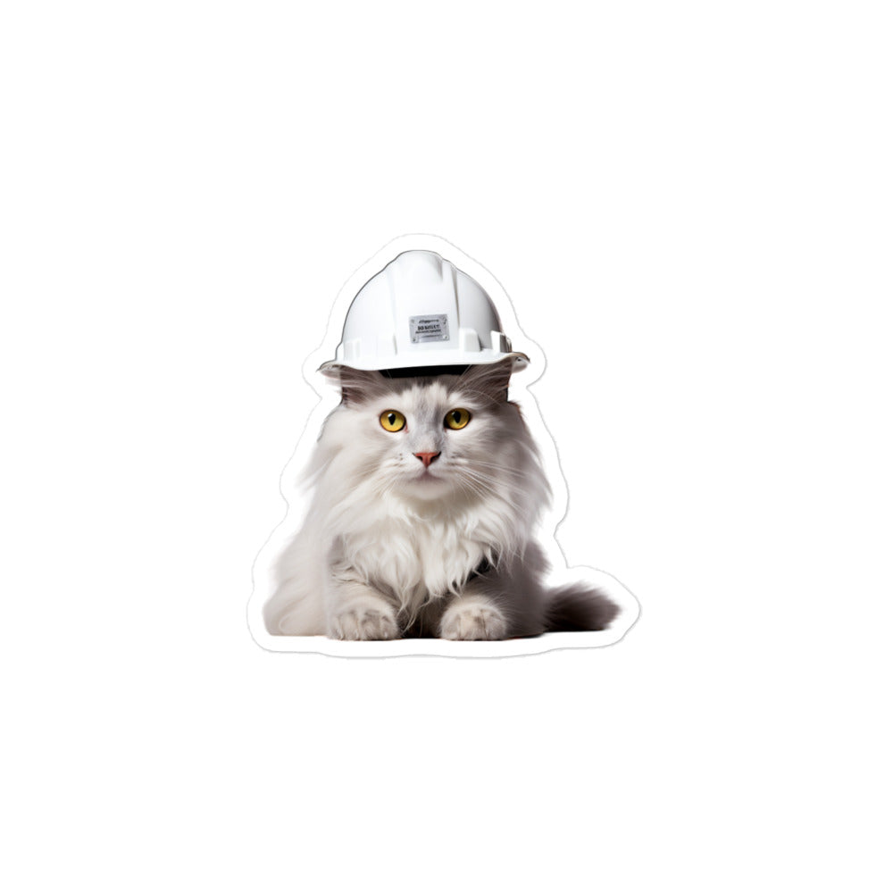 Turkish Angora Contractor Sticker - Stickerfy.ai