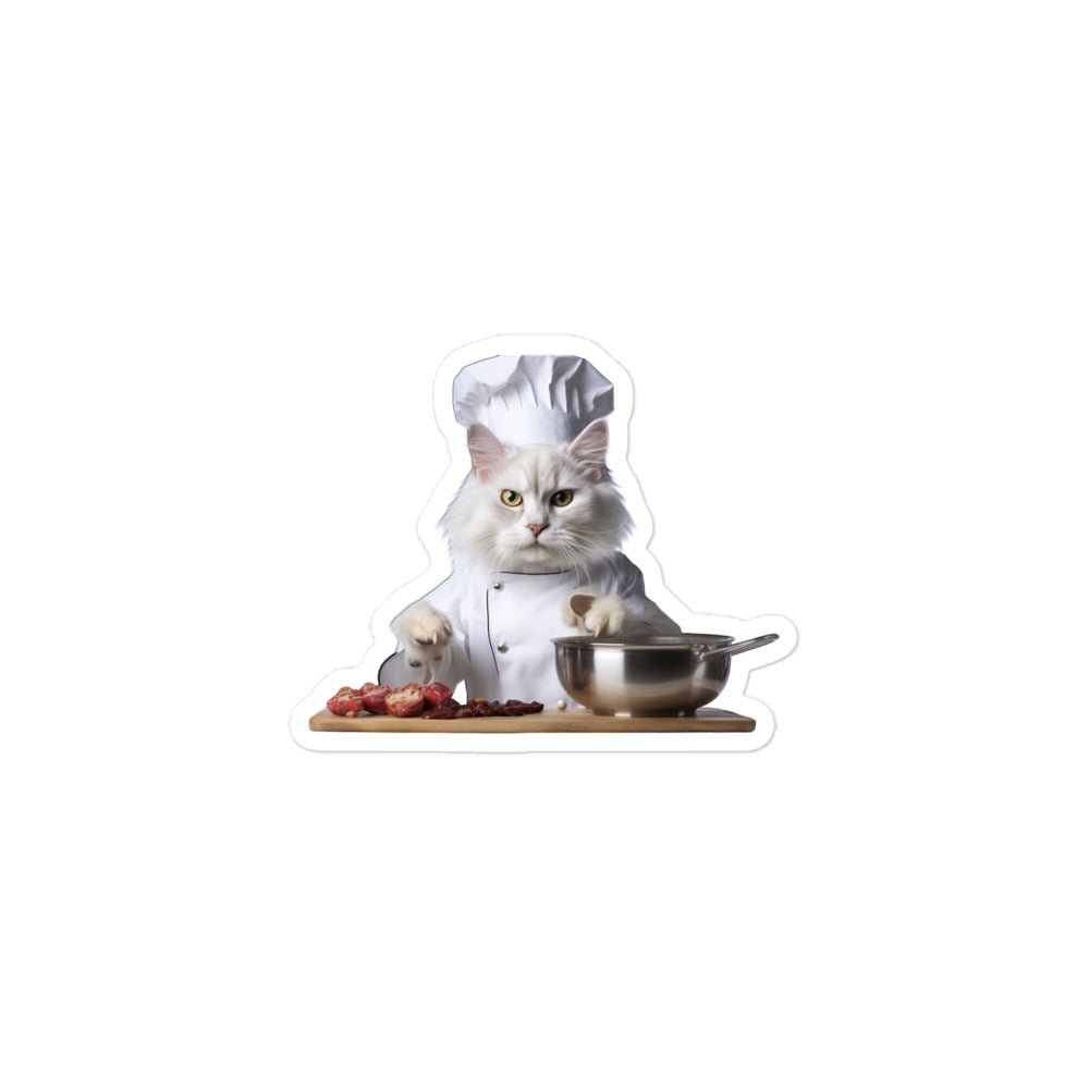 Turkish Angora Chef Sticker - Stickerfy.ai