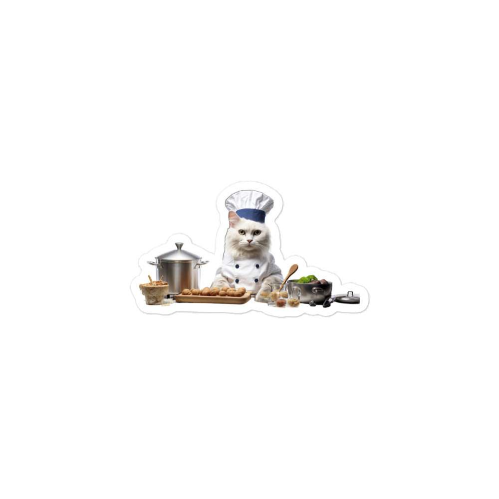 Turkish Angora Chef Sticker - Stickerfy.ai