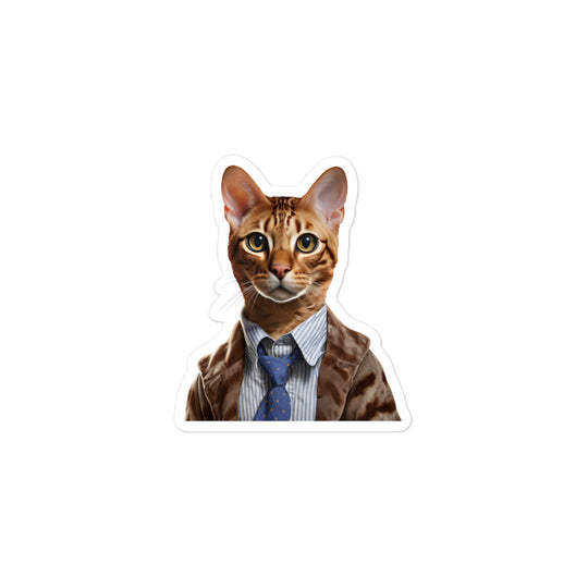 Ocicat Student Sticker - Stickerfy.ai