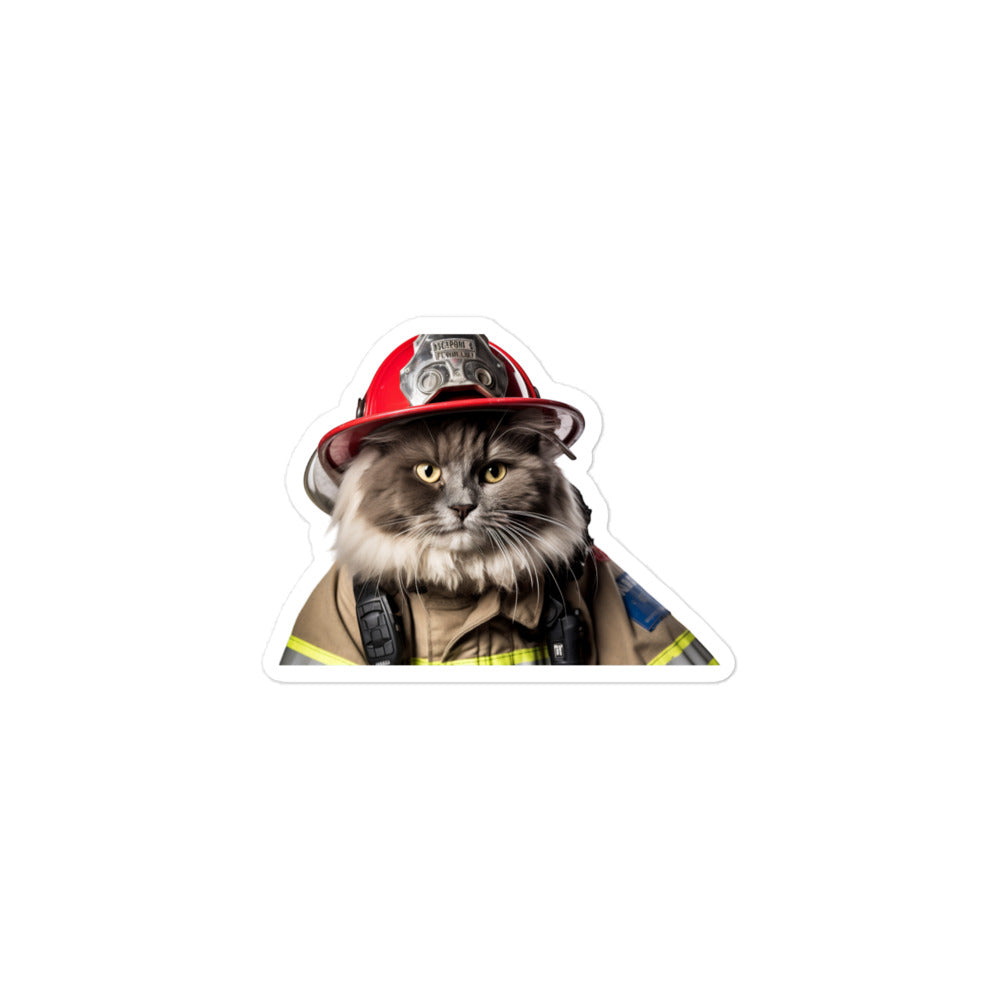 Ragdoll Firefighter Sticker - Stickerfy.ai