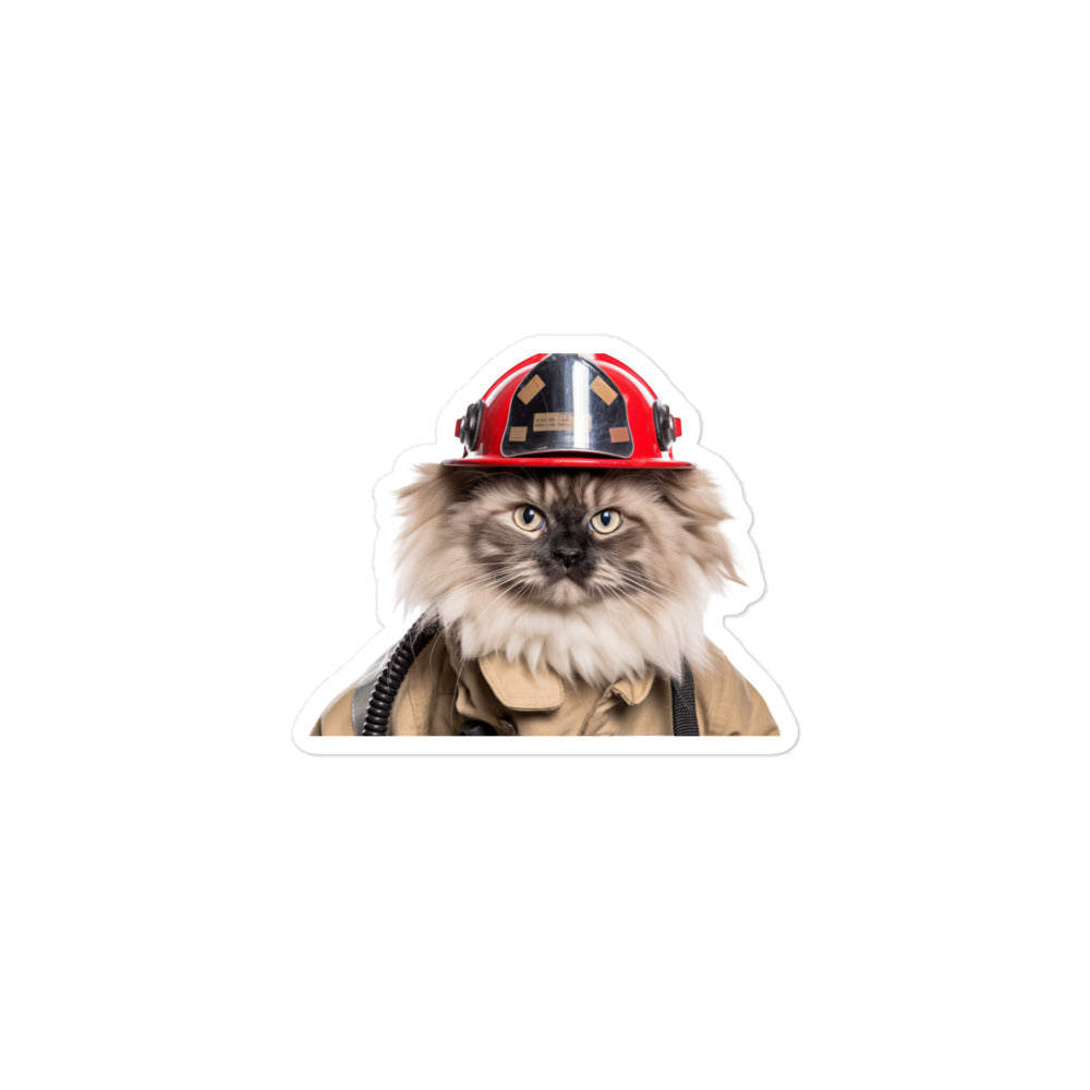 Ragdoll Firefighter Sticker - Stickerfy.ai