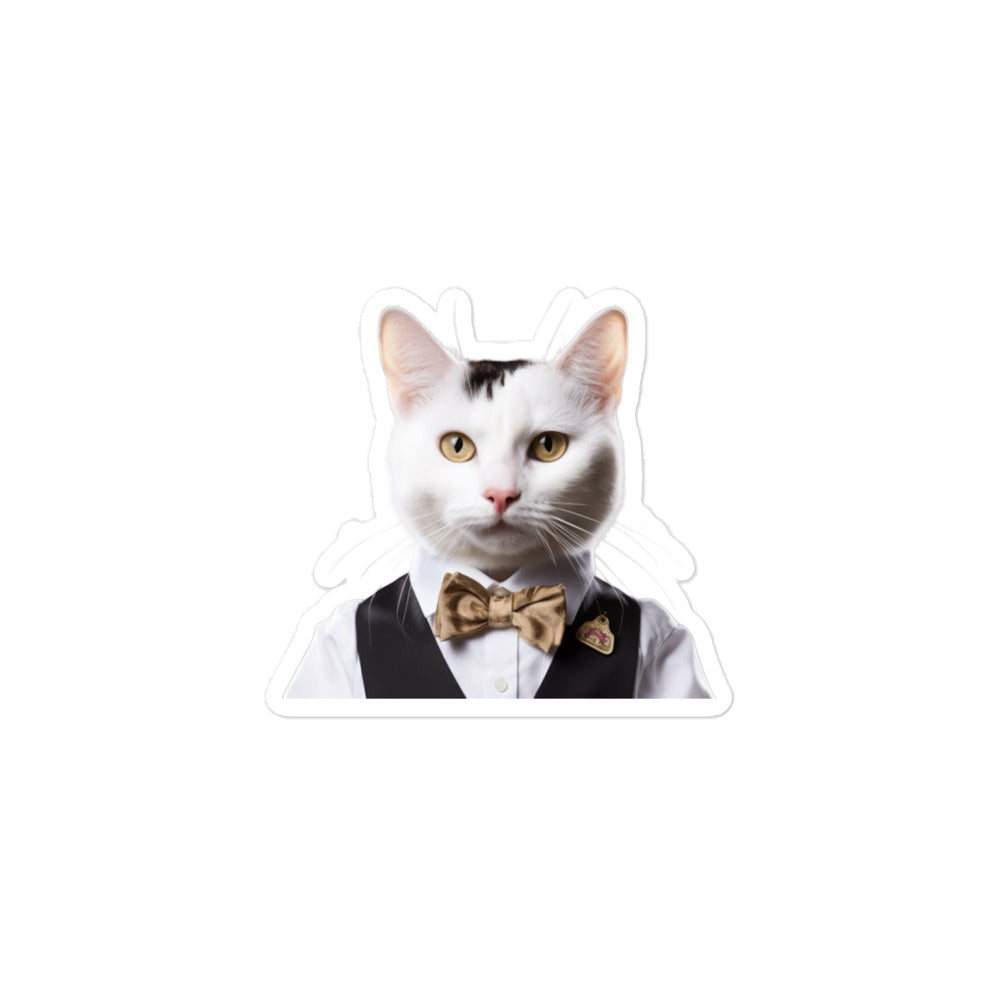 Japanese Bobtail Hotel Staff Sticker - Stickerfy.ai