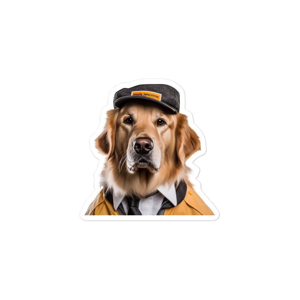 Golden Retriever Transit Operator Sticker - Stickerfy.ai