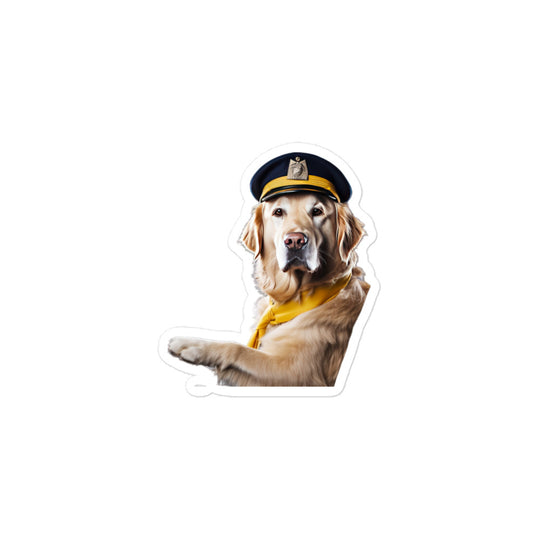 Golden Retriever Transit Operator Sticker - Stickerfy.ai