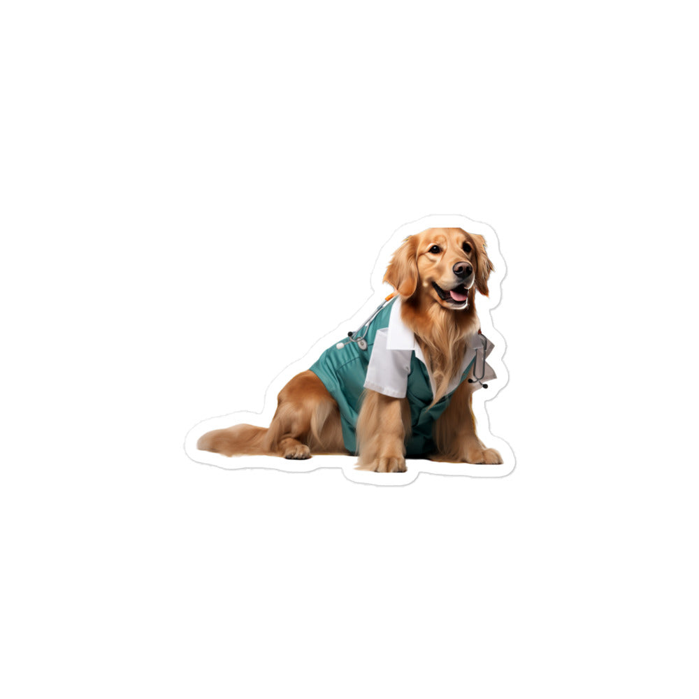 Golden Retriever Doctor Sticker - Stickerfy.ai