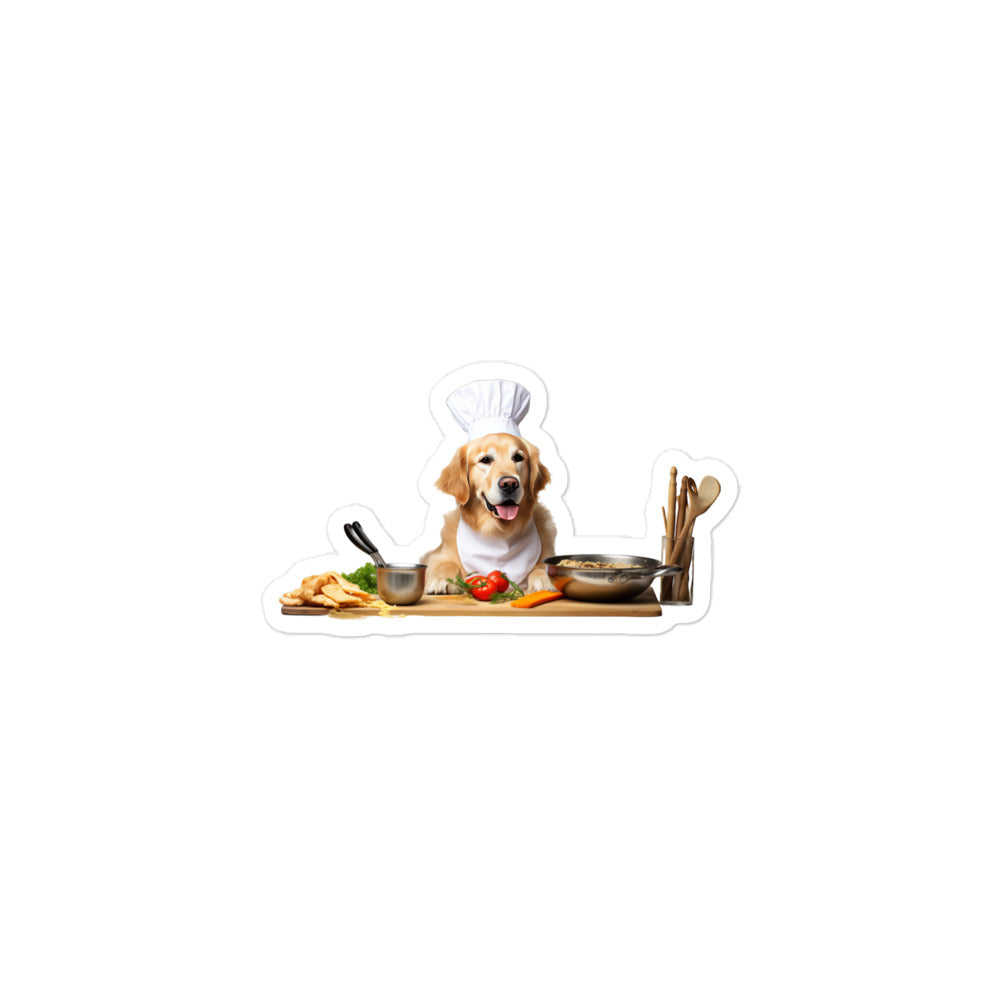 Golden Retriever Chef Sticker - Stickerfy.ai