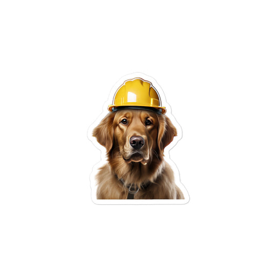 Golden Retriever Contractor Sticker - Stickerfy.ai