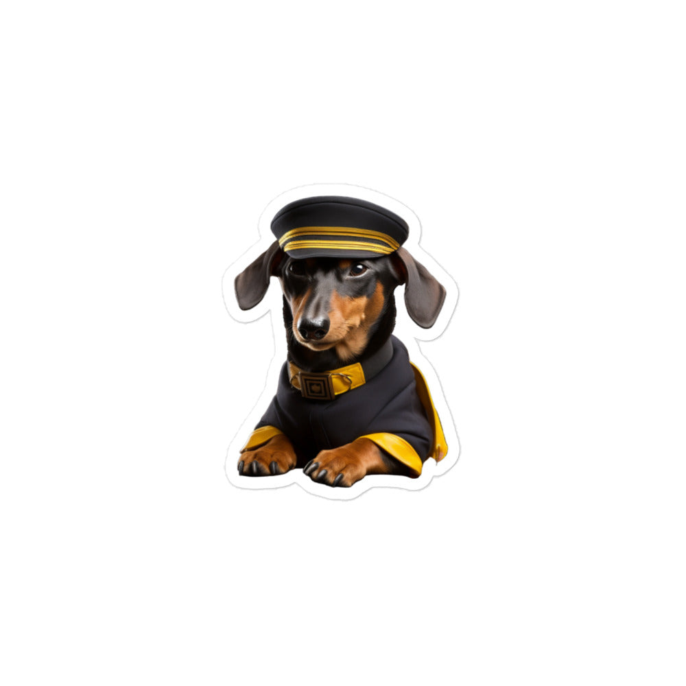 Dachshund Transit Operator Sticker - Stickerfy.ai