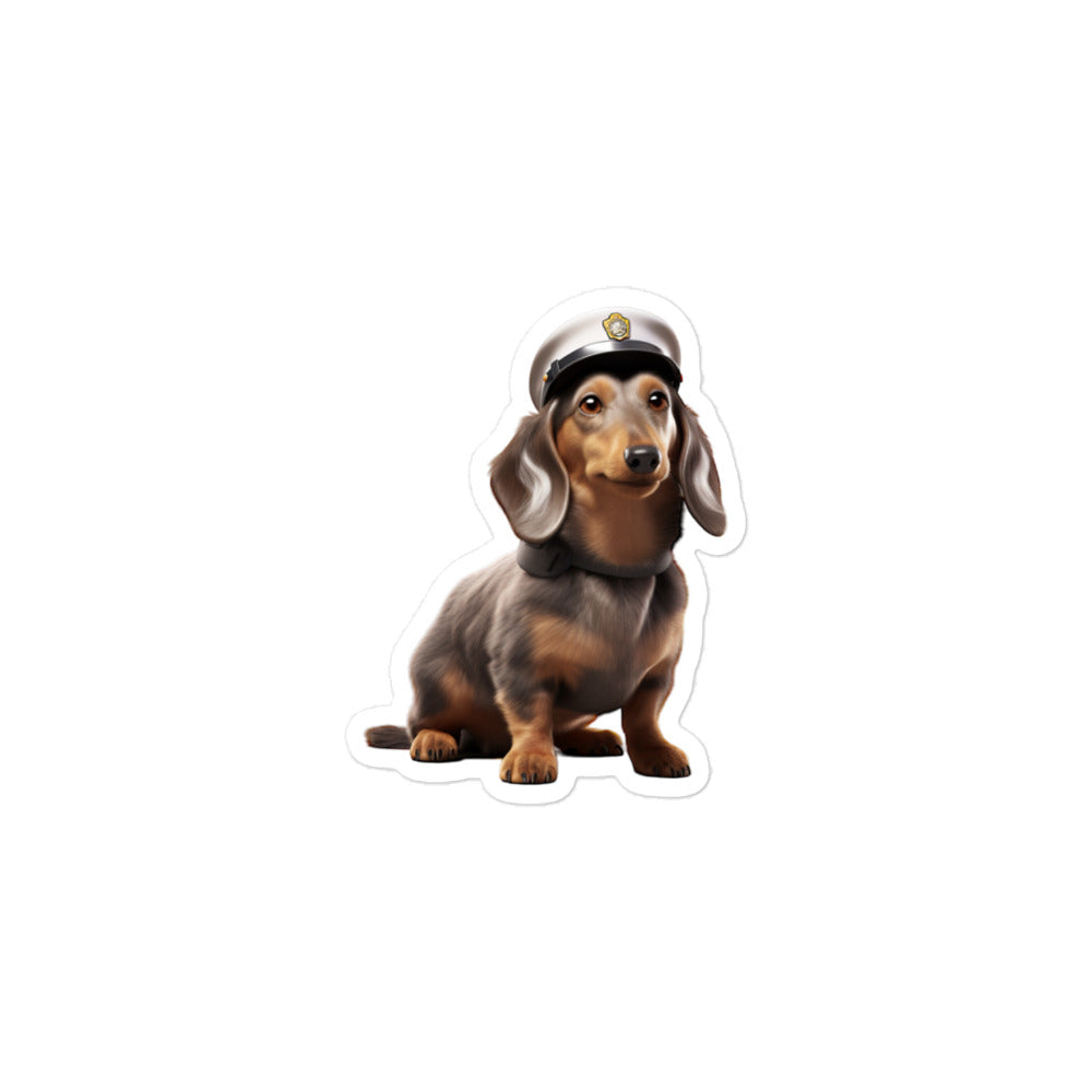 Dachshund Security Officer Sticker - Stickerfy.ai