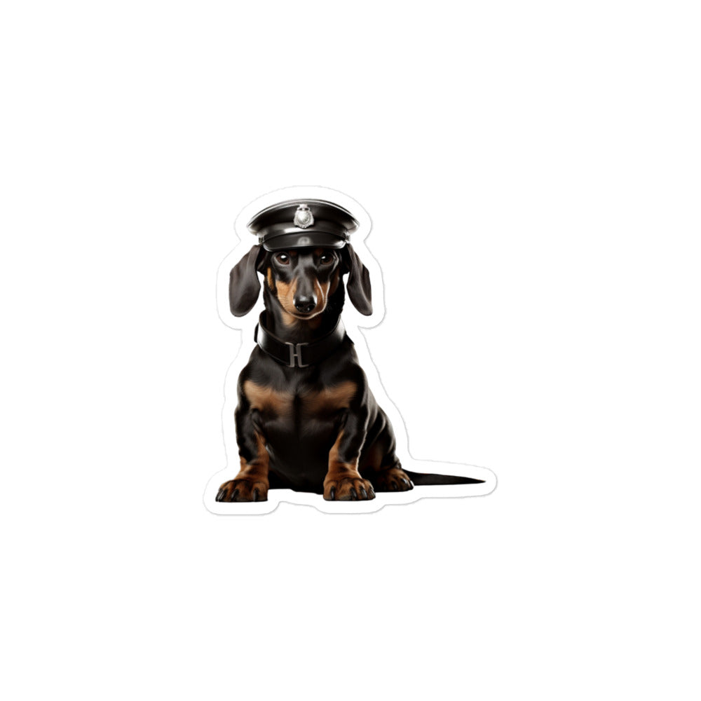 Dachshund Security Officer Sticker - Stickerfy.ai