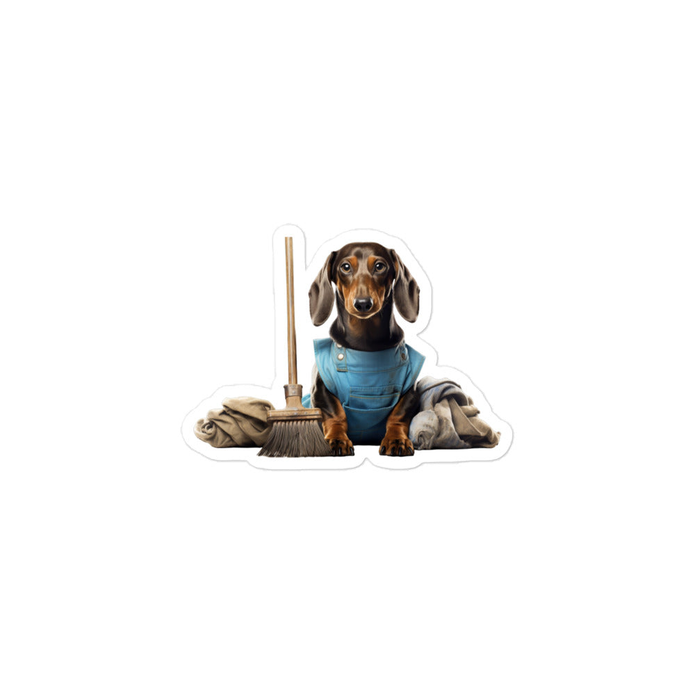 Dachshund Janitor Sticker - Stickerfy.ai