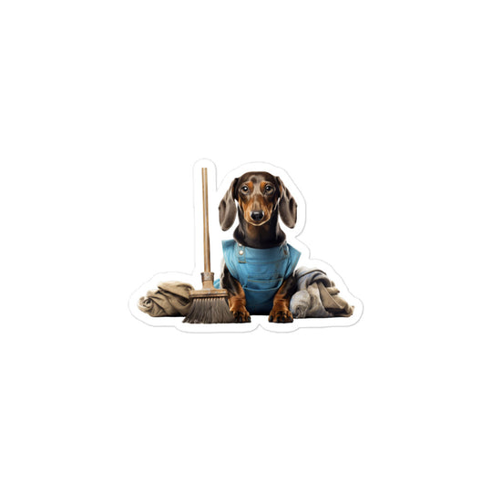 Dachshund Janitor Sticker - Stickerfy.ai